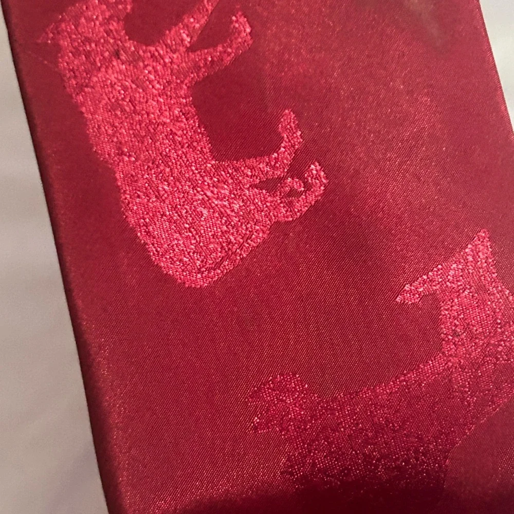 Scenic Red and Blue Men's Tie with Eagle and mountain scene